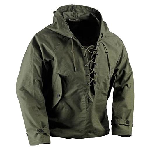 HongYunoH felpa con cappuccio tattica militare da uomo all'aperto primavera autunno felpe con cappuccio cargo vintage larghe con lacci army. Green m