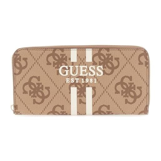 GUESS laurel ii slg large zip around wallet l latte logo