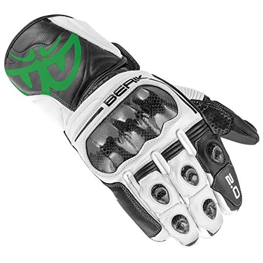 Berik 2.0 st guanti moto, nero/verde, 2xl