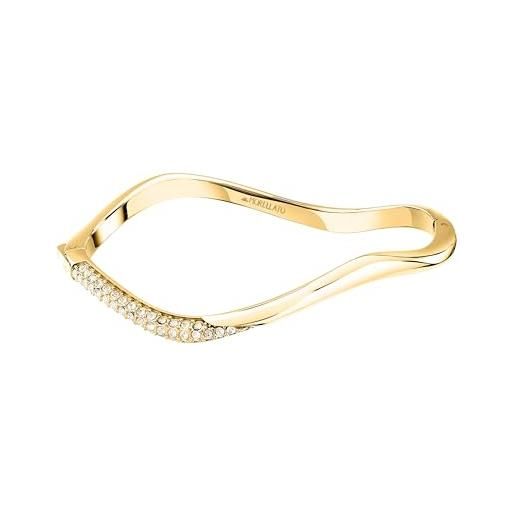 Morellato bracciale donna in acciaio, cristalli, bangle onde, collezione design
