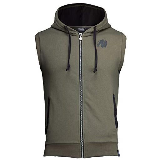 GORILLA WEAR springfield s/l zipped hoodie - dark green - s