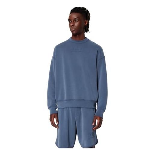 Armani Exchange felpa da uomo modal cotton debossed con logo, blu avio, xl, blue avio, xl