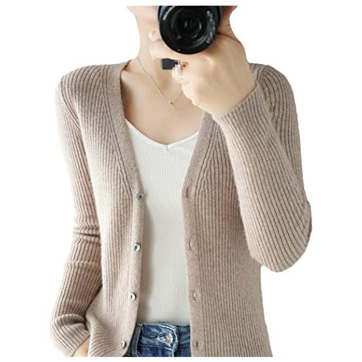 keusyoi cardigan invernale in cashmere da donna con scollo a v outwear cardigan lavorato a maglia corta camicia allentata maglioni a maniche lunghe