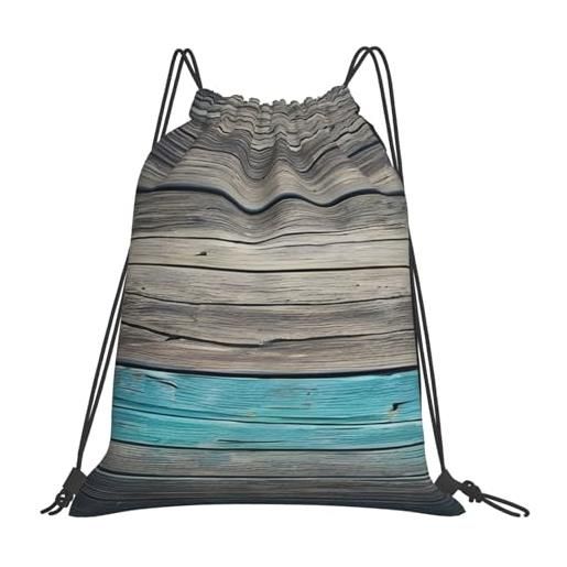 Generic borsa sportivazaini sportivi per vita quotidiana donna all'aperto 36x42cm moda pieghevole borsa palestra planks weathered old look