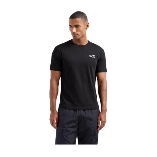 EA7 t-shirt a manica corta nera da uomo con stampa logo s