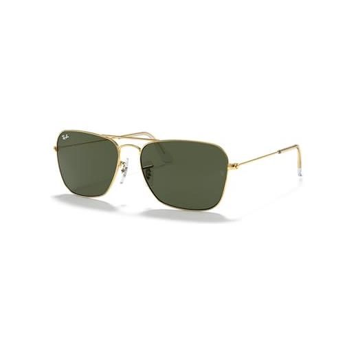 Ray-Ban unisex - adulto rb 3136 occhiali da sole, oro (gold), 55