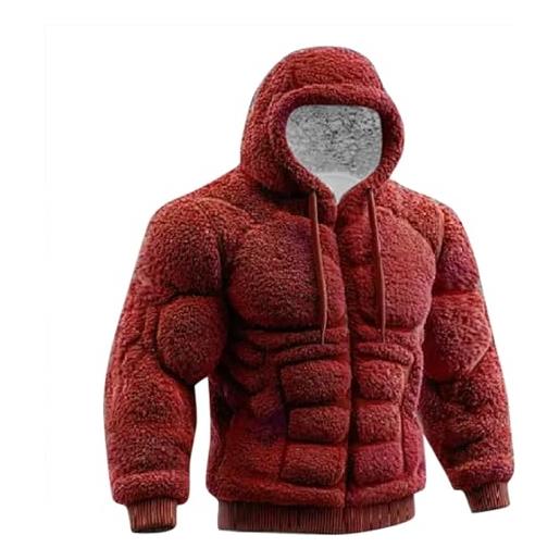 Generic felpa con cappuccio da uomo vintage con stampa 3d muscolosa felpa con cappuccio flanella pelosa sherpa caldo pullover maglione tinta unita felpa per attività all'aperto autunno 3d street style felpa
