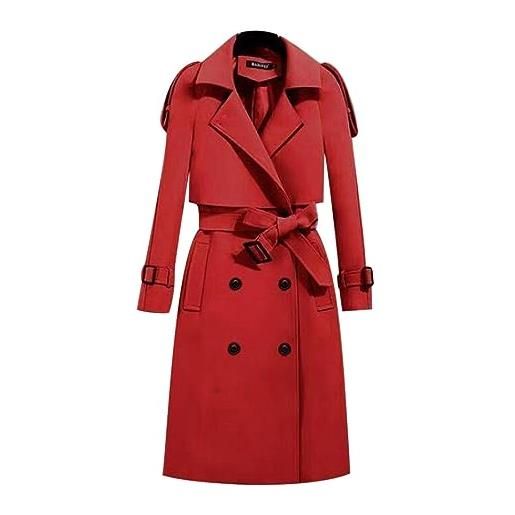KBOPLEMQ trench da donna, taglia grande, impermeabile, impermeabile, traspirante, giacca a vento active outdoor hooded ankerglutzauber, colore: rosso, xxxl
