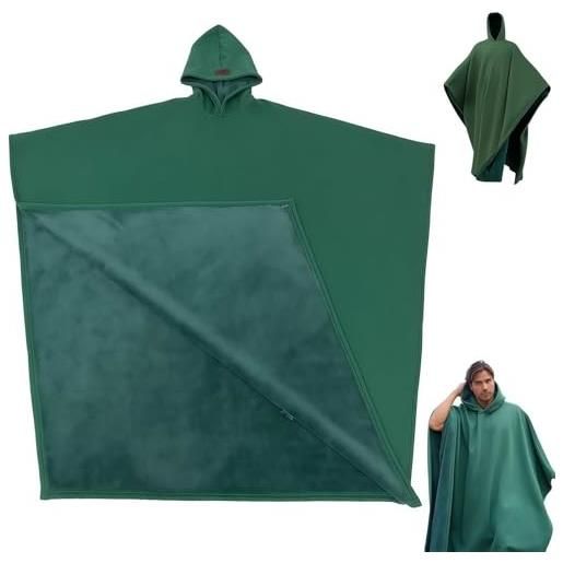 Generic felpa con cappuccio, felpa con cappuccio ampia, mantello calmante, felpa oversize a maniche lunghe, unisex, verde, taglia unica