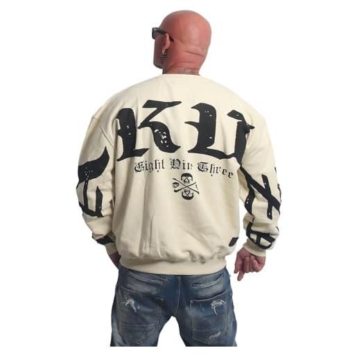 Yakuza felpa oversize da uomo 3rd, bone bianco, s