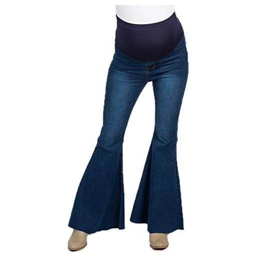 oneforus a vita alta slim maternità pantaloni a zampa d'elefante in denim pantaloni gravidanza jeans premaman per donne incinte
