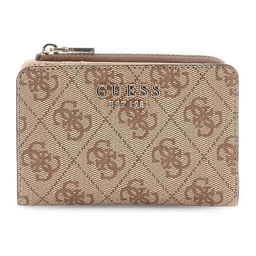 GUESS portafoglio laurel ii slg zip around card case latte logo beige