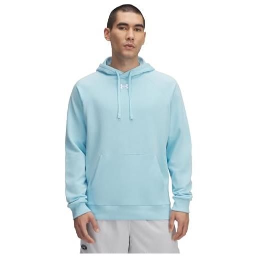 Under Armour men's fleece hoodie felpa con cappuccio ua rival da uomo, stream / / bianco, large unisex-adulto