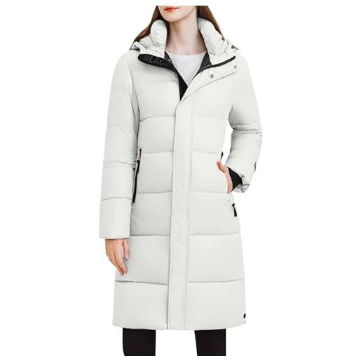 MJGkhiy piumino lungo con cappuccio donna invernale elegante cappotti lunghi leggero caldo giacca imbottita comodo antivento cappotto trapuntato curvy piumini con zip casual parka con tasche