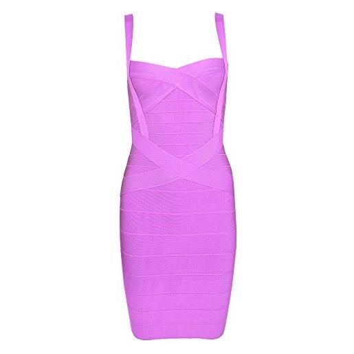 HLBandage women's spaghetti strap rayon mini bodycon bandage dress(m, lavanda)
