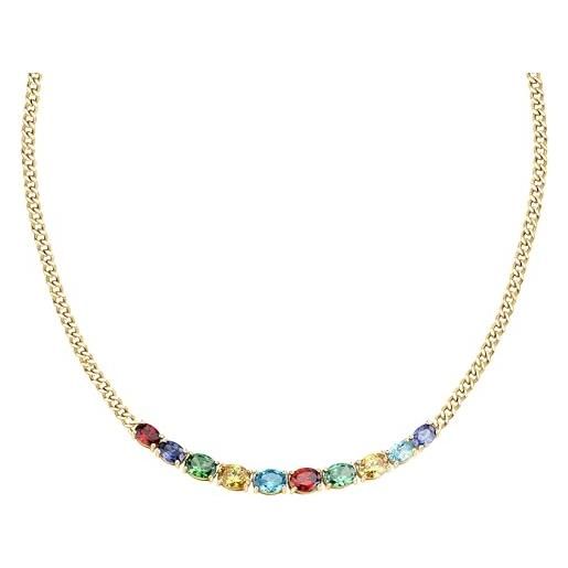 Morellato collana donna, collezione colori, in acciaio, ottone, zirconi naturali colorati, chiusura a moschettone, anno 2023 - savy01