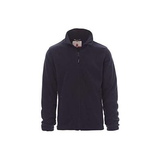 PAYPER nepal felpa pile uomo donna 100% poliestere chiusura zip elastici stringi polso tasche laterali blu navy (l)