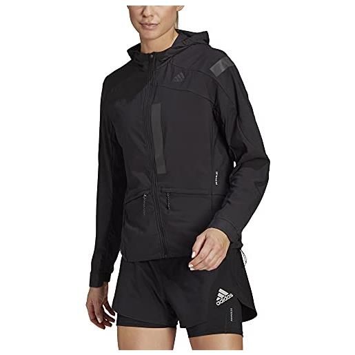 adidas womens marathon jacket translucent black/black large
