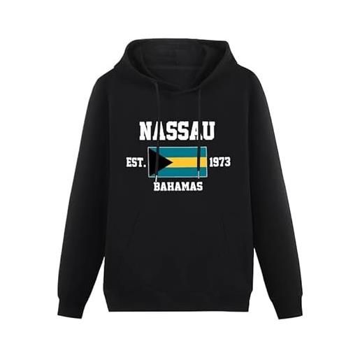 KETAFOUND felpa unisex con bandiera bahamas - felpa con cappuccio con motivo nassau semplice, felpa casual in cotone di grandi dimensioni da uomo e da donna con tasche bahamas 4xl