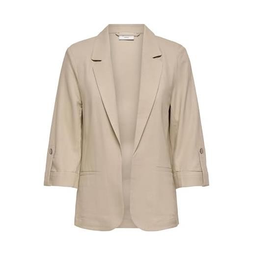 ONLY onlgoa 3/4 unline linen bl blazer cc tlr, beige, 42 donna