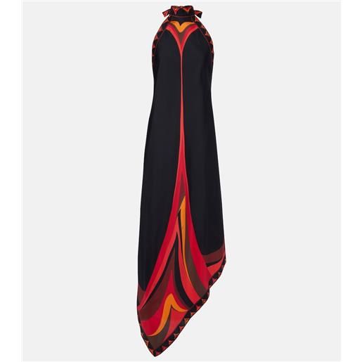 Pucci abito midi fari in twill di seta