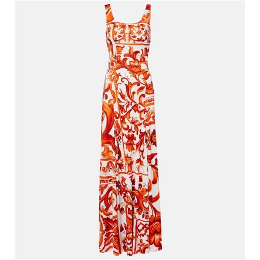 Dolce&Gabbana abito lungo majolica in organza