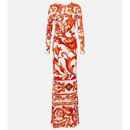 Dolce&Gabbana abito lungo majolica in organza