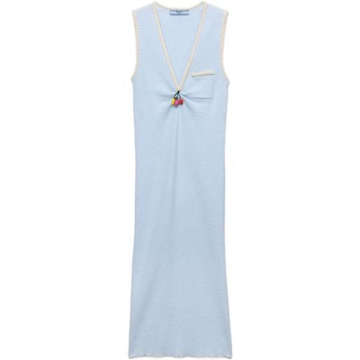 Prada abito in cotone boucl� - blu