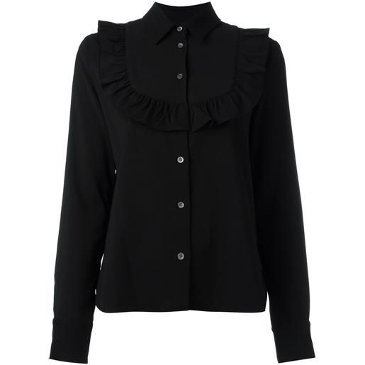 Maison Kitsuné ruffled panel shirt - nero