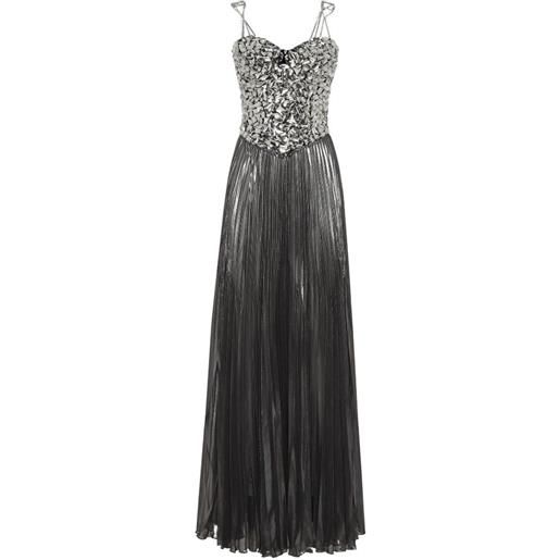 Philipp Plein abito lungo crystal - argento