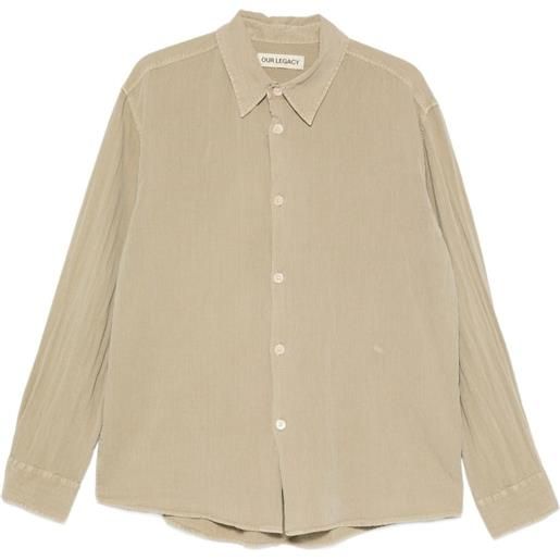 OUR LEGACY camicia beyond con effetto stropicciato - verde