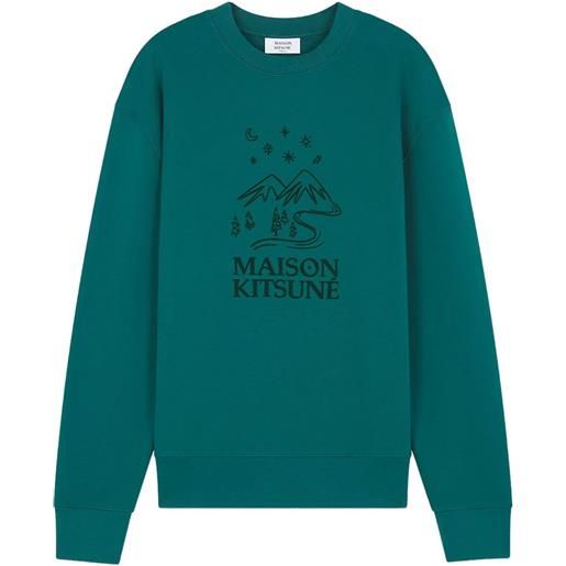 Maison Kitsuné felpa con grafica - verde