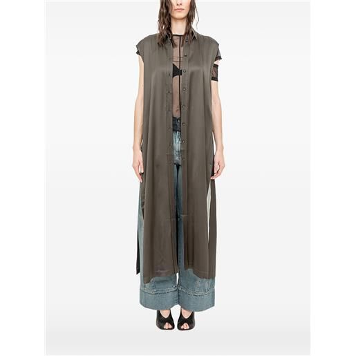 Andrea Ya'aqov camicia smanicata - marrone