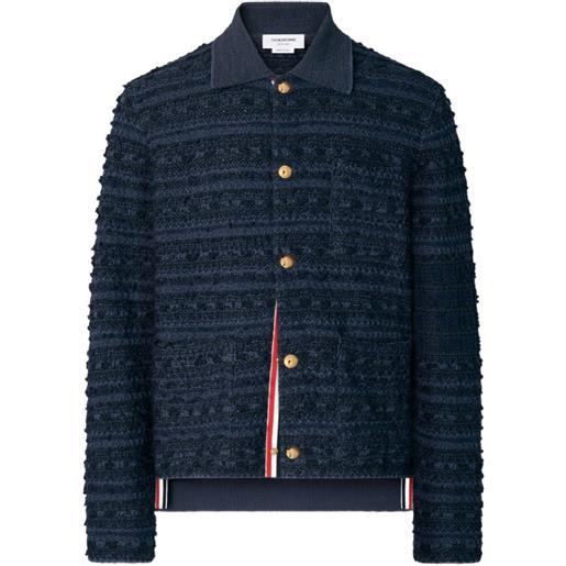 Thom Browne giacca-camicia con dettaglio a 4 righe - blu