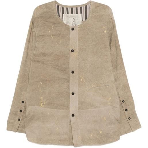 Ziggy Chen camicia con design patchwork - toni neutri