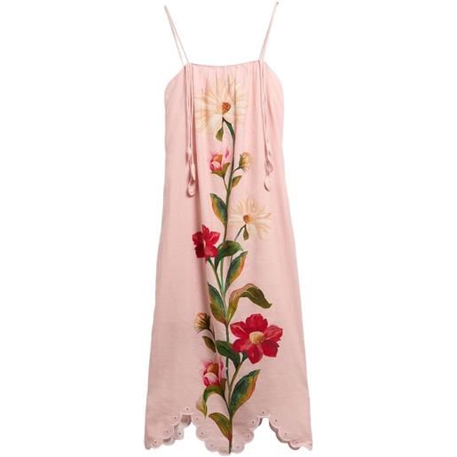 Barbour abito farm rio con orlo a smerlo - rosa