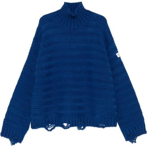 MM6 Maison Margiela maglione con effetto vissuto - blu