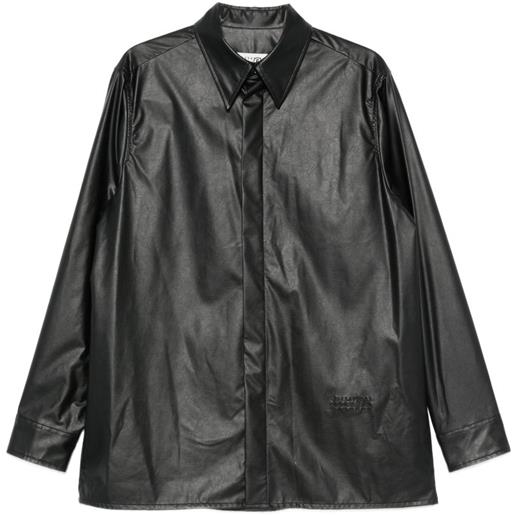 MM6 Maison Margiela polo con logo goffrato - nero