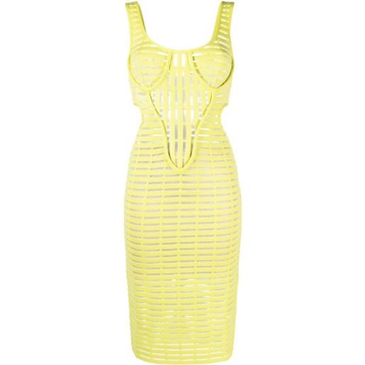 Genny abito midi iconic con cut-out - verde