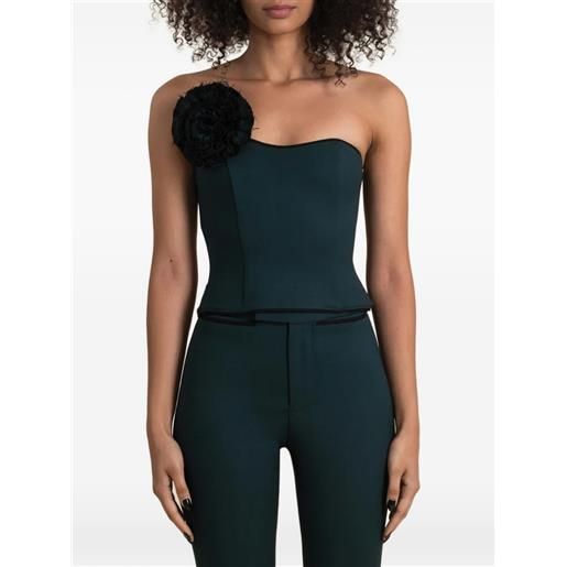 Contessa Mills top helix con applicazione a fiori - nero