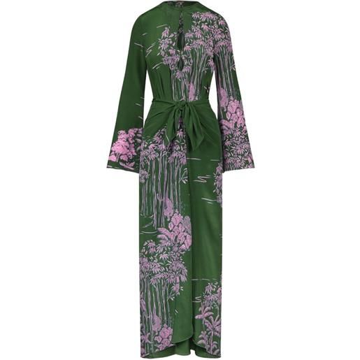 Johanna Ortiz modern landscape silk dress - verde