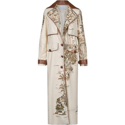 Johanna Ortiz horizontes salvajes graphic-print coat - toni neutri