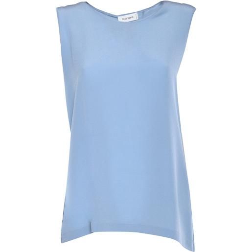 KANGRA CASHMERE canotta in crepe di seta