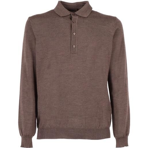 KANGRA CASHMERE polo con bottoni rasata calata
