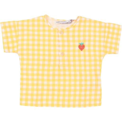 Bobo Choses pixel strawberry vichy woven blouse