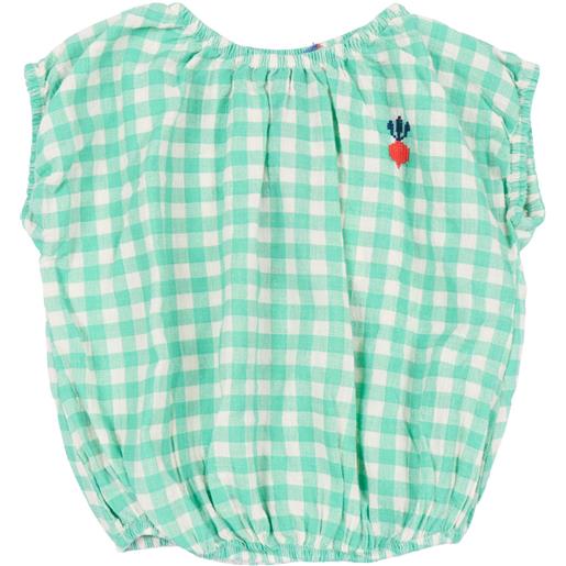Bobo Choses pixel sugar beet vichy woven blouse