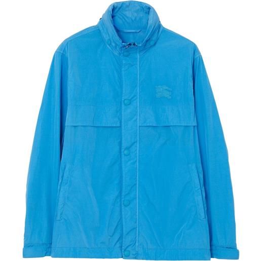Burberry giacca a vento ekd con cappuccio nascosto - blu
