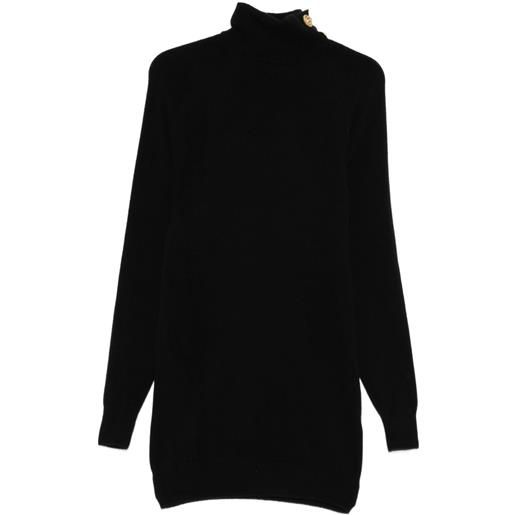 Balmain abito corto in cashmere - nero