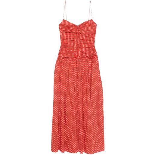 Matteau abito con arricciatura - rosso