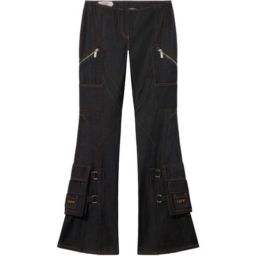 Off-White jeans svasati a vita bassa - nero